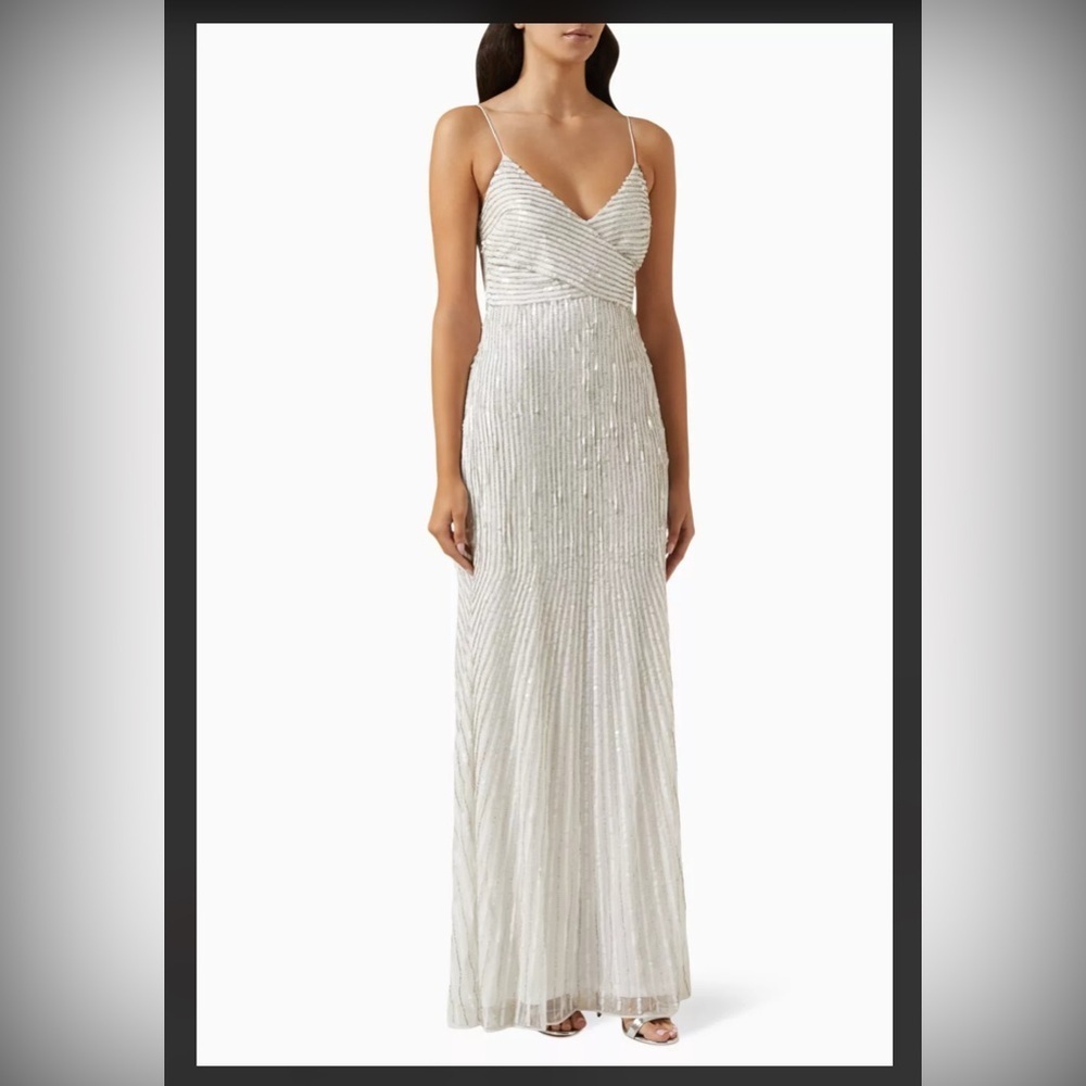 Mac Duggal V-Neck Sequin Gown Size 0 NWOT Style 10817